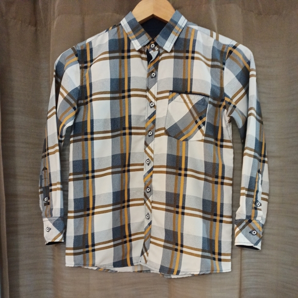 Boys Nomad Plaid Button-up Dress Shirt With Pocket Size 8 - Picture 1 of 5